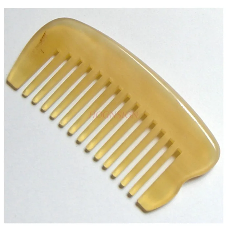 wide tooth horn comb Curly Hair Comb Wide Tooth Coarse Massage Hairbrush Rounded Authentic Natural Horn Combs Holiday Gift