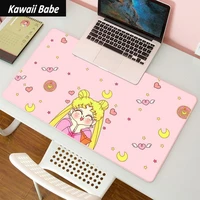 office kawaii girl cute 80x30cm mouse pad anime keyboard mat desk mat pink home office game computer desktop protect