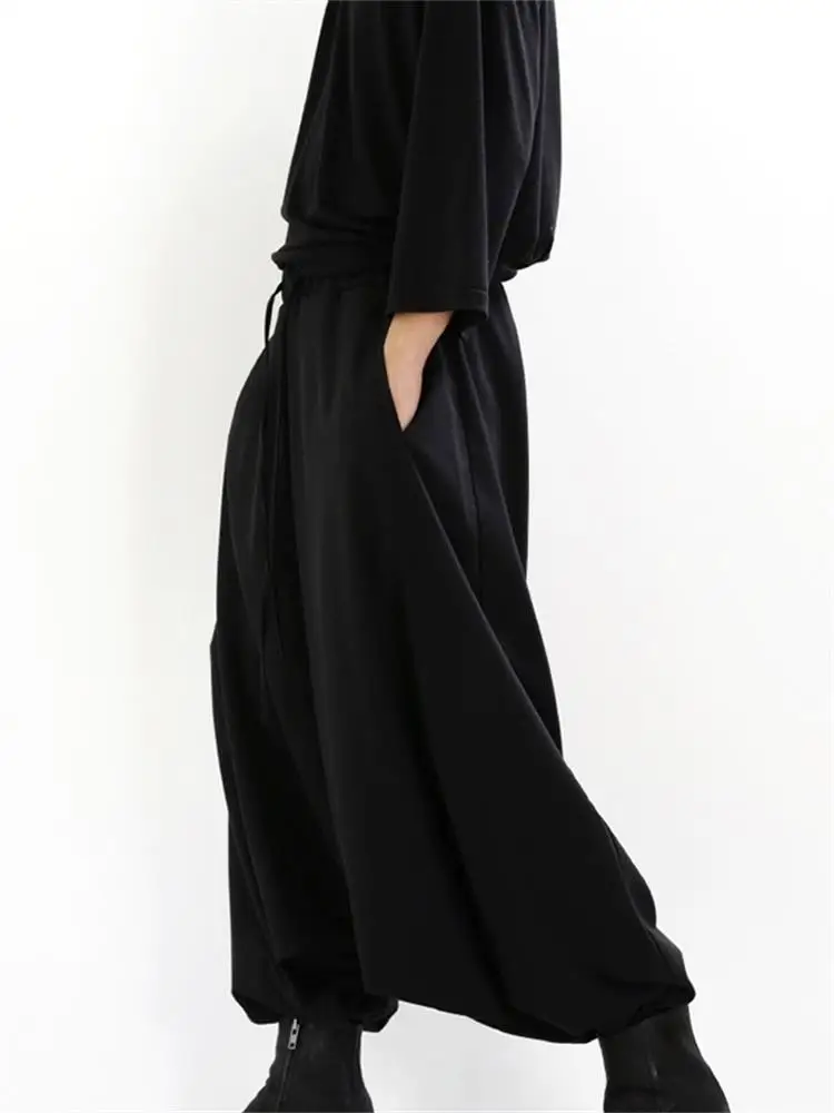 Men's casual pants wide-leg trousers harem loose low-grade suspending crotch | Мужская одежда