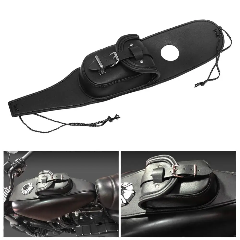 Черный кожаный чехол для бензобака мотоцикла подходит Harley Sportster XL 883 1200|Сумки на