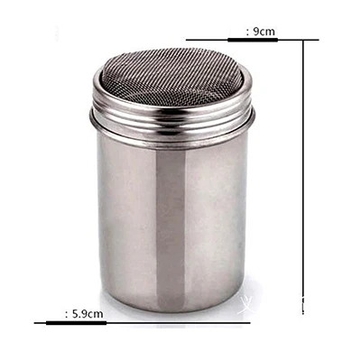 

Stainless Steel Chocolate Shaker Cocoa Flour Salt Powder Icing Sugar Cappuccino Coffee Sifter Lid Hot Sale