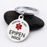 epipen tag epipen bag tag esa tag zipper pull entirely surgical stainless steel medical alert symbol id tag keyring