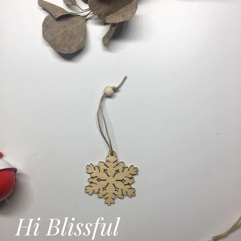 snowflake DIY Рождественский деревянный дисплей с изображением лося, окрашенное дерево, Рождественское украшение для дома, украшения для рождественской вечеринки, детский подарок - Цвет: snowflake