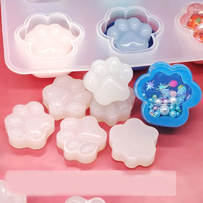 

Transparent Cat Paw Silicone Material Molds Resin Crystal Glue Cake Decors Mould Jewelry Making Tool Pendant Accessories
