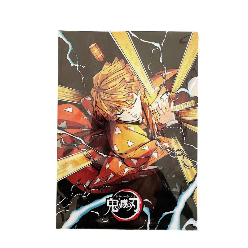 

Anime Demon Slayer: Kimetsu no Yaiba Film A4 File Holder Tanjirou Nezuko L-shape Document Organizer Storage PVC Bag