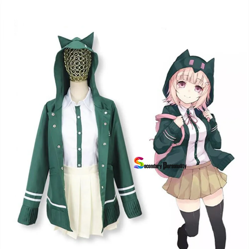 Chiaki Nanami Косплэй костюм Danganronpa 2 рюкзак д/головы волшеб японская школьная форма в
