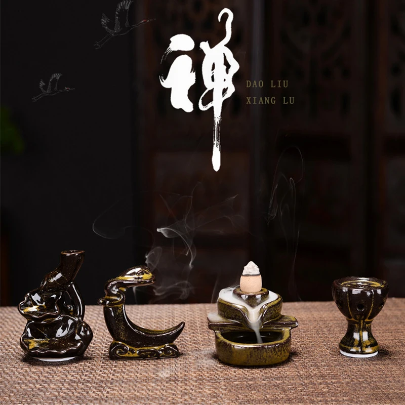 Водопад Курильница с обратным потоком Керамический держатель для благовоний