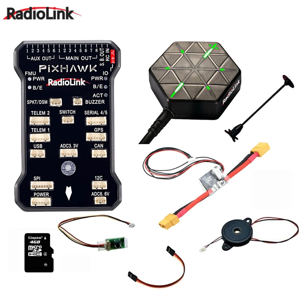 Контроллер полета Radiolink Pixhawk PIX APM с GPS-держателем M8N GPS-зуммер 4G SD-карта