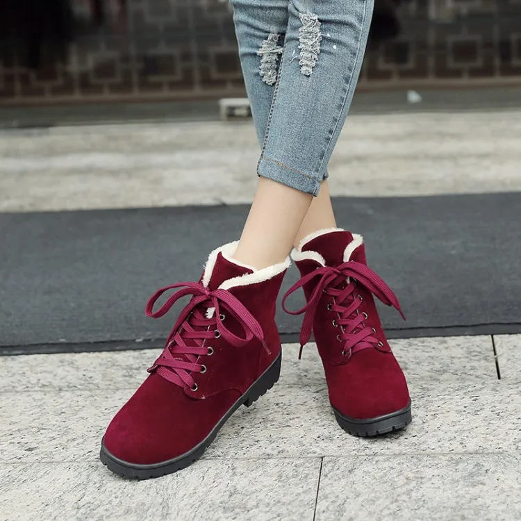 Женские ботинки на шнуровке Зимние ботильоны с круглым носком Размеры 10 11