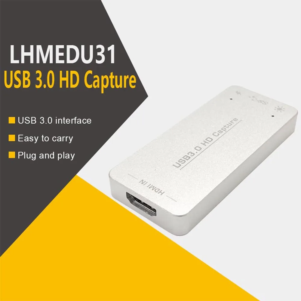 

Портативный адаптер 1080P Plug And Play, универсальный преобразователь Аудио карты для прямой трансляции видео, USB 3,0, HD-рекордер, совместимый с HDMI