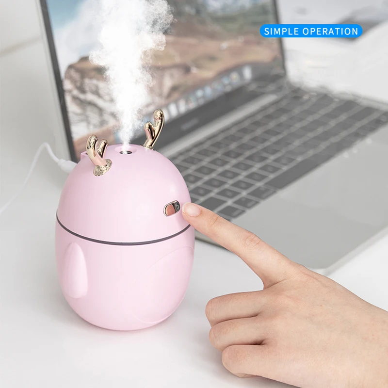 

Mini Air Humidifier USB Essential Oil Diffuser Deer Aromatherapy Car Air Freshener Purifier With Lamp Lights For Home Office
