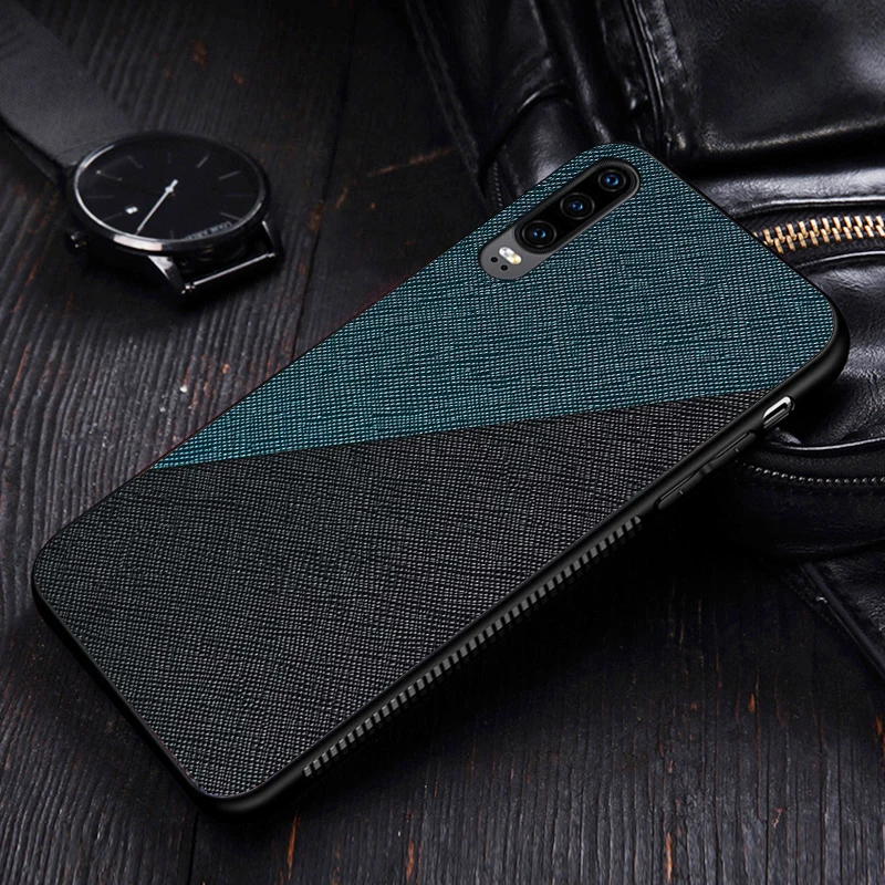 Etui, чехол, чехол, для HuaWei P30 Lite Pro P30pro тканевая ткань Texure Bumper SiIicone мягкий бампер рамка задняя крышка для телефона чехол s