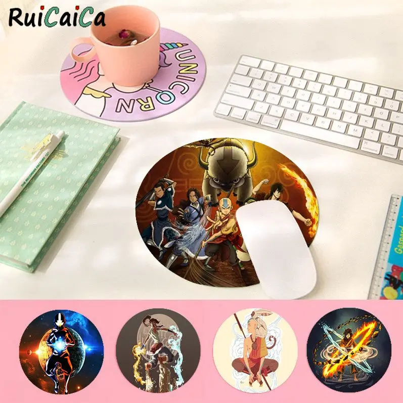

RuiCaiCa Cool Fashion The Last Airbender gamer play mats round gaming Mousepad Anti-Slip Laptop PC Mice Pad Mat gaming Mousepad