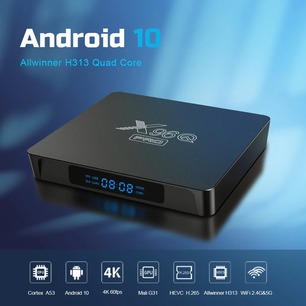 

ТВ-приставка X96Q PRO Smart TV Box, Android 10,0, 4K, Youtube, Google Play, 2,4G, 5G, Wifi, Allwinner H313, четырехъядерный процессор, 2G, 16 ГБ, медиаплеер