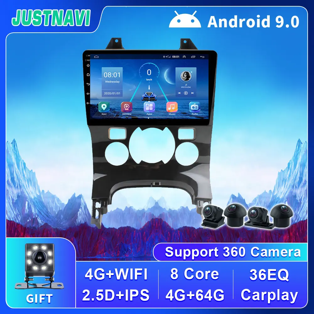 OKNAVI Android 9.0 IPS 9 дюймов автомобильный радиоприемник для Peugeot 3008 2009 2010 2011 2012 2013 2015 Carplay