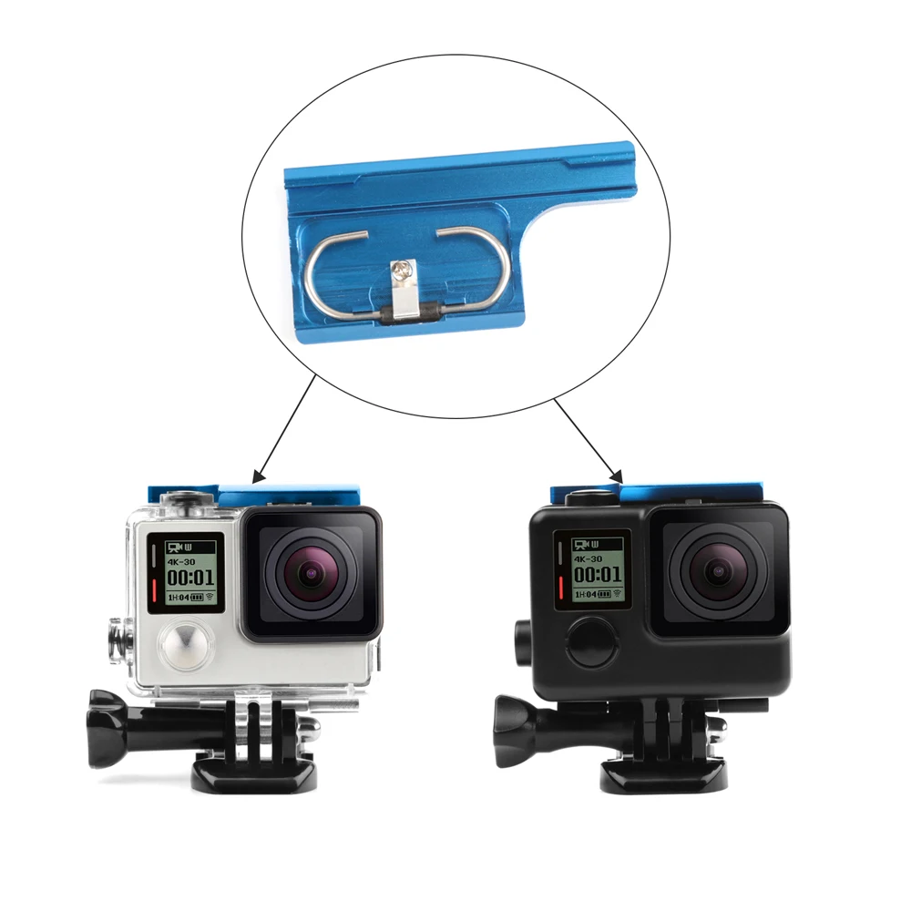 Алюминиевая защелка для задней двери с защелкой для GoPro Hero 3+ 4, Защитный Водонепроницаемый чехол для GoPro Hero 4, аксессуары