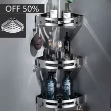 

Corner Shelf Bathroom Storage Shelves Wall Mounted Aluminum Shampoo Holder No Drill Kitchen Bathroom Shelf Bathroom Accessories