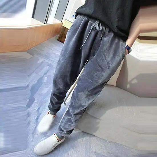 2019 осенне зимние теплые штаны шаровары женские плюс бархатные утепленные