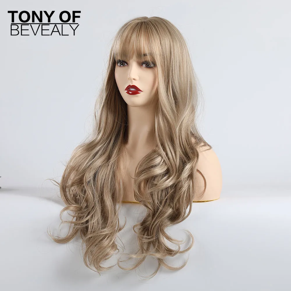 Женские синтетические парики светлого цвета длинные волнистые натуральные