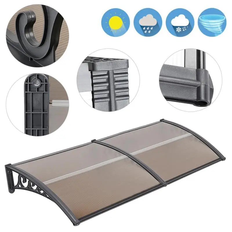 Бурый многочисленные размеры беседки Навесная дверь окна Козырек анти-УФ-патио крышка тени садовые принадлежности HWC on.