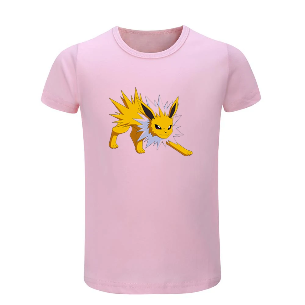 Милые детские футболки с рисунком Покемон Эви джолтеон Детские хлопковые