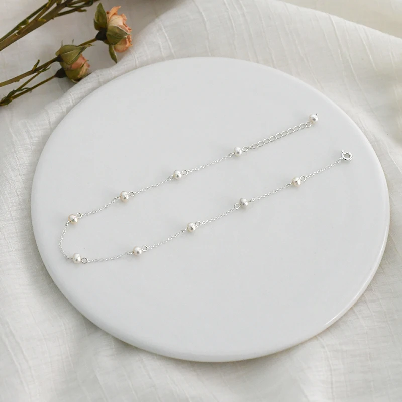 Женские туфли ASHIQI в стиле ретро с натуральным пресноводным жемчугом 925 пробы