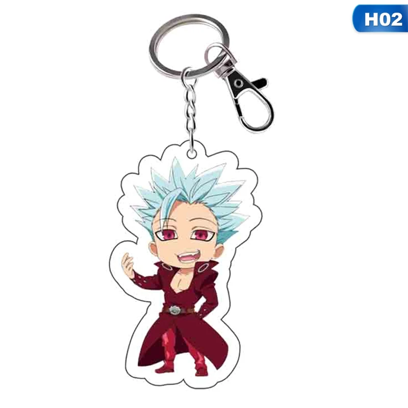 

Cartoon Figure Transparent Double-sided Pendant Anime The Seven Deadly Sins Keychain Meliodas Elizabeth Hawk Ban Gowther