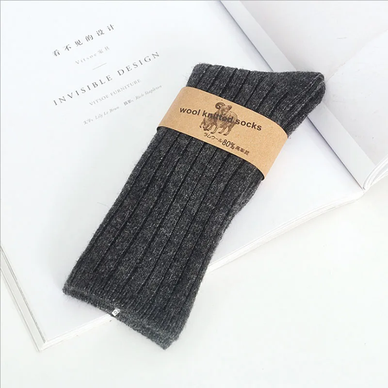 Winter thick Baby Girls wool Knee High Socks Solid Candy Color Kids Toddler Double Needle Short Socks For Children