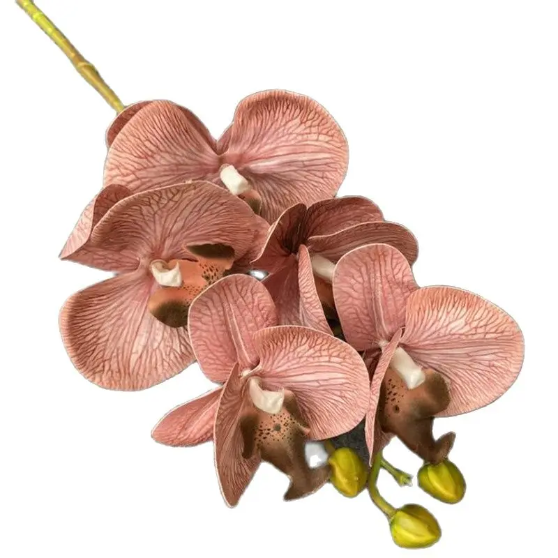 Одна латексная бабочка Орхидея 5 головок/штука настоящая на ощупь искусственная
