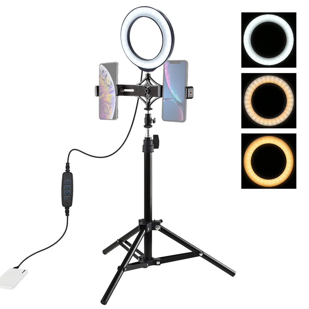 Кольцевой светильник 4 7 дюйма со штативом держатель для сотового телефона USB 3