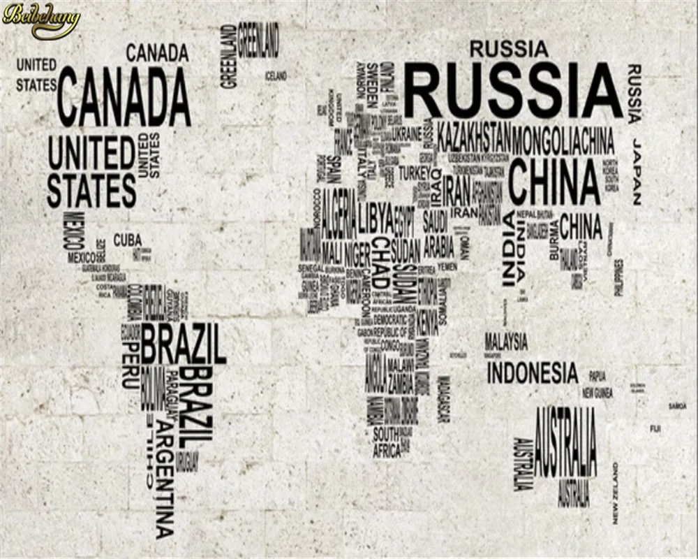 beibehang 3d wallpaper mural Retro cement world map living room tv background wall Home Decoration papers home decor - купить по
