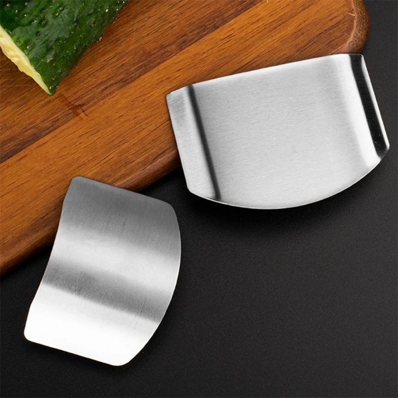 

808B Stainless Steel Double Finger Guard Protect Hand Cutting Guard Knife Cutting Protector Small Safe Anti Hurt Finger Kitchen