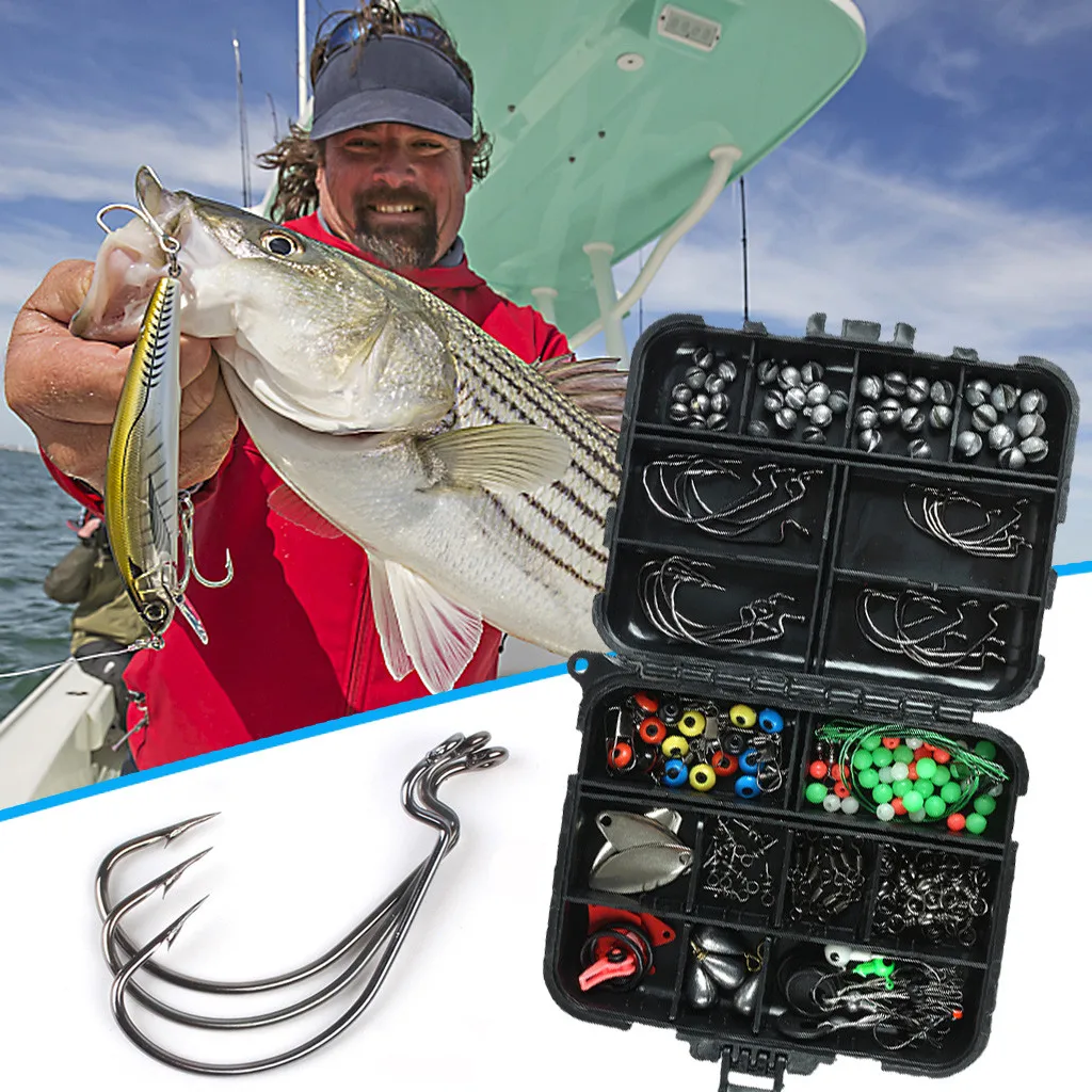 189 шт. включая джиг крючки рыболовные грузила высококачественные защелки с