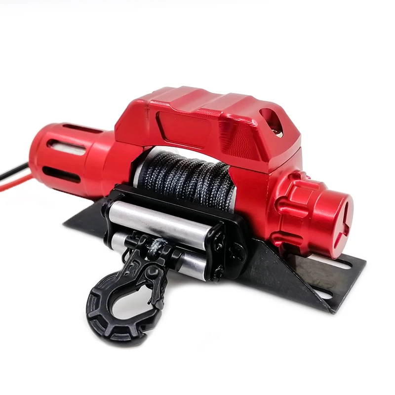 

RC Car Metal Wire Rope Electric Winch Is Suitable for 1/10 Crawler Axial SCX10 90046 D90 TRX4 Metal Winch