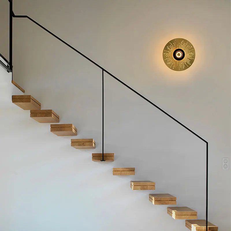 Современная медсветодиодный светодиодная настенная лампа Круглый фон для