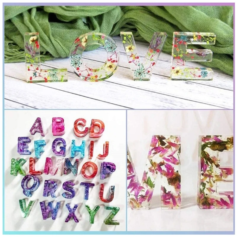 

Crystal Epoxy Resin Mold Alphabet Letter Number DIY Key Pendant Silicone Mould K3ND