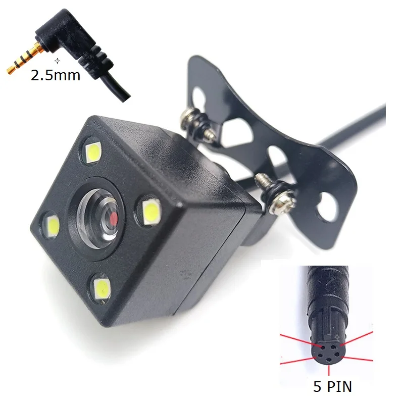 5 Pin Rear View Camera for Video Recorder Night Vision170 Degrees Dash Cam Suitable for 4.3/ 4.5/5/7/8 inch Mirror Recorder
