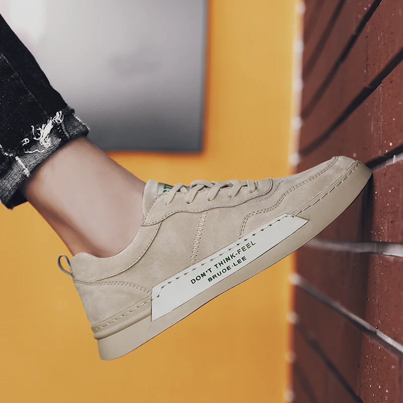 Кроссовки мужские из натуральной воловьей кожи Повседневная Уличная обувь на