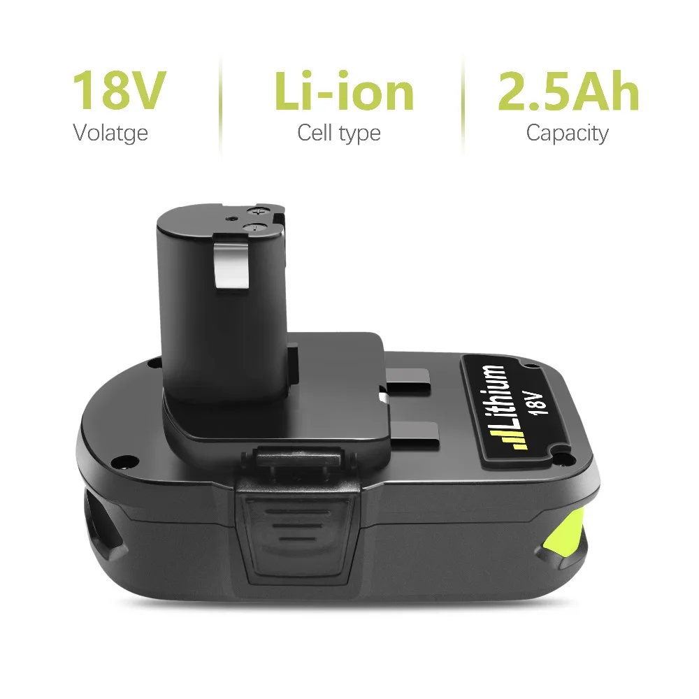 Bonacell 2500 мА/ч, Перезаряжаемые Батарея Замена батарей Li-Ion Батарея для Ryobi P104 P105 P103 P107 P731 P740 P741 P780 P813 L50