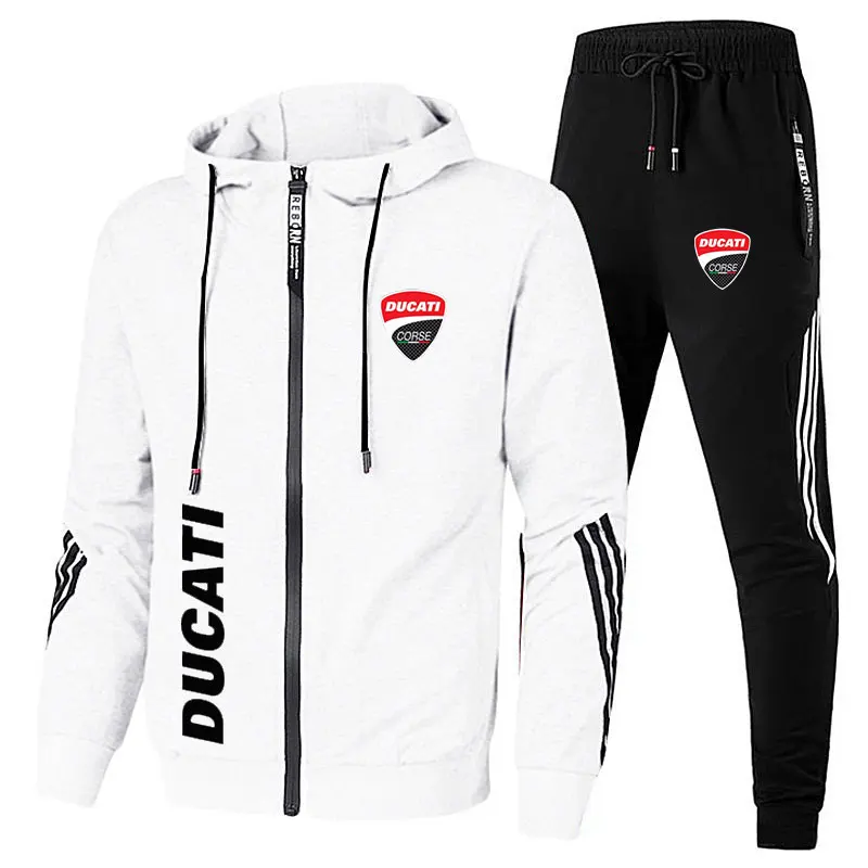 

Motorcycle Sportswear Men's Casual Clothes + Pants Men's Motorcycle Zipper Super Dalian Hat Sweater Outdoor Jogging Sports Suit