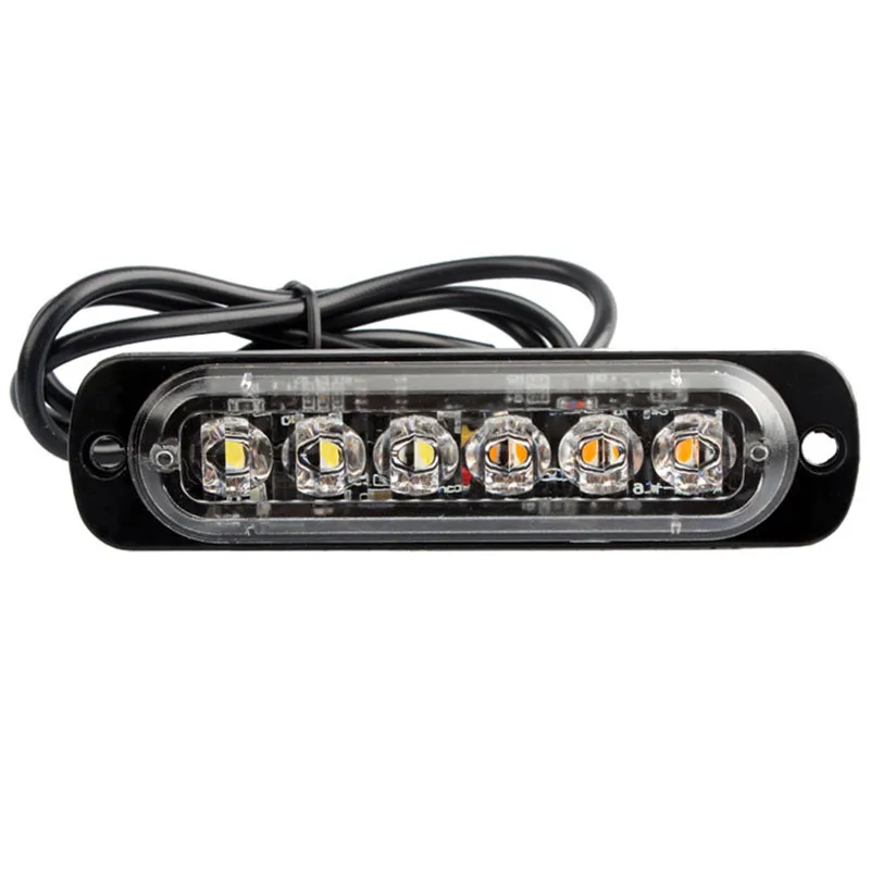 10 шт. Янтарный 6LED прицеп светильник мерцающий футболка с принтом "Автомобиль