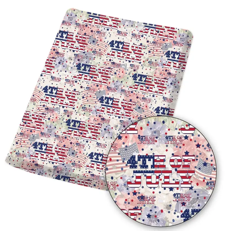 

American Flag Series Cake Letters Polyester cotton Fabric Patchwork Tissue Kid Home Textile Sewing Doll Dress Curtain