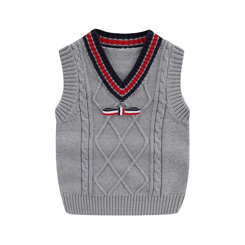 Одежда для маленьких мальчиков Свитера Жилетка с v-образным вырезом Хлопковые