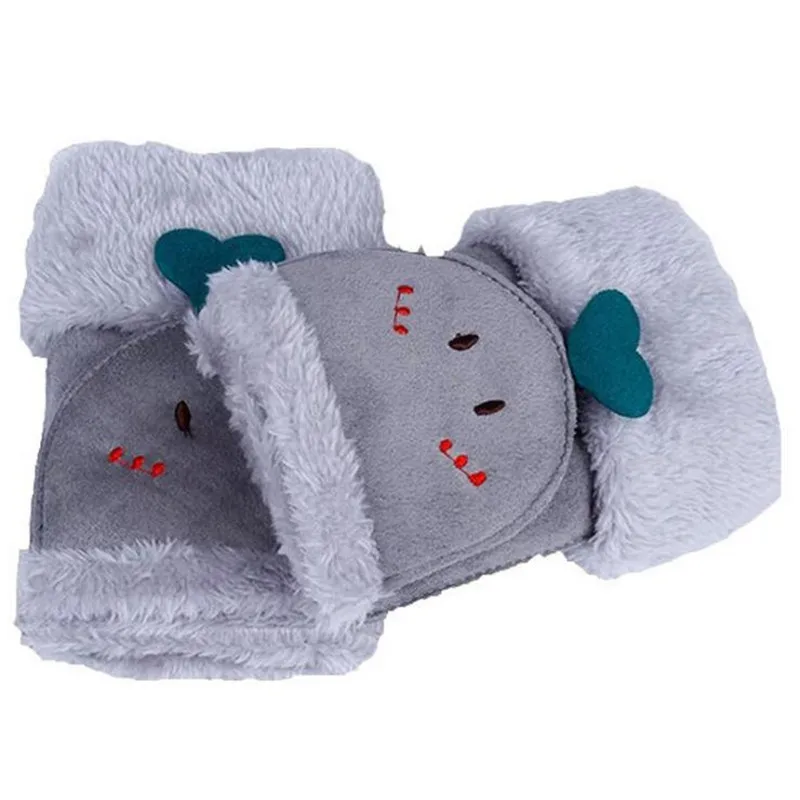 Зимние теплые плотные женские Мягкие плюшевые Замшевые Кожаные перчатки для