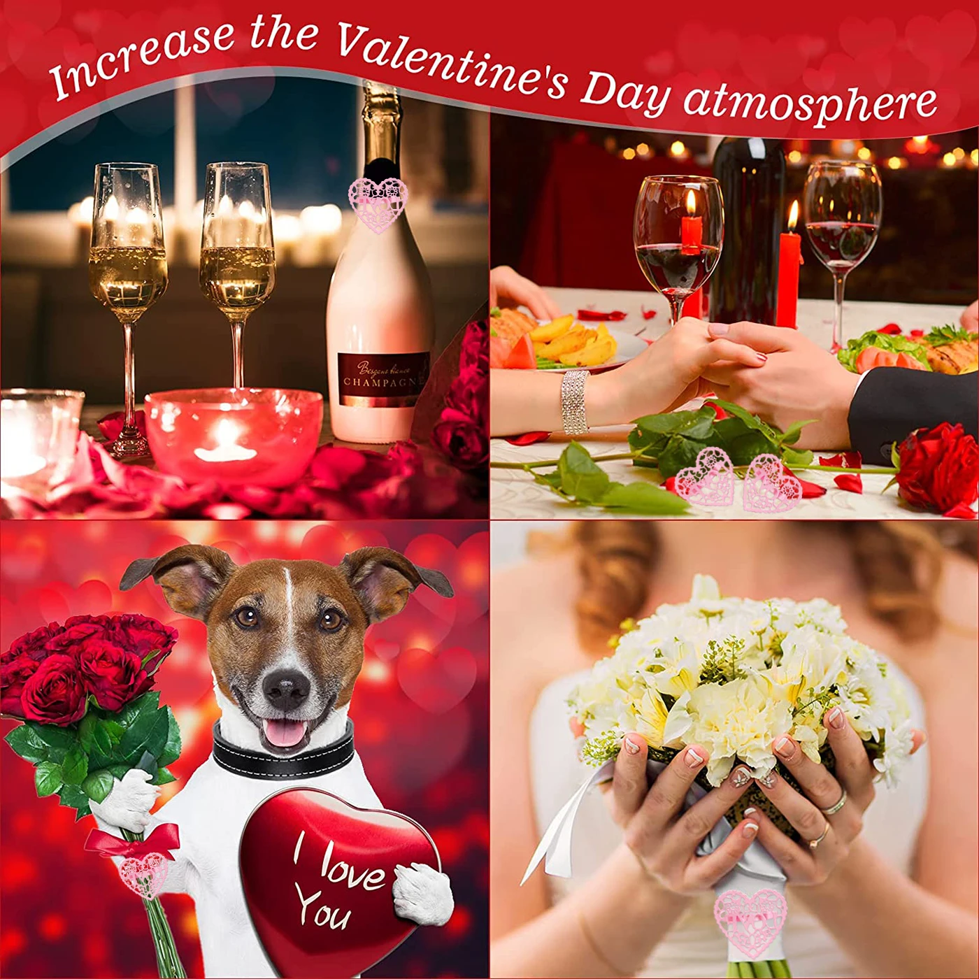 12 шт. кольца для салфеток на День святого Валентина | Дом и сад