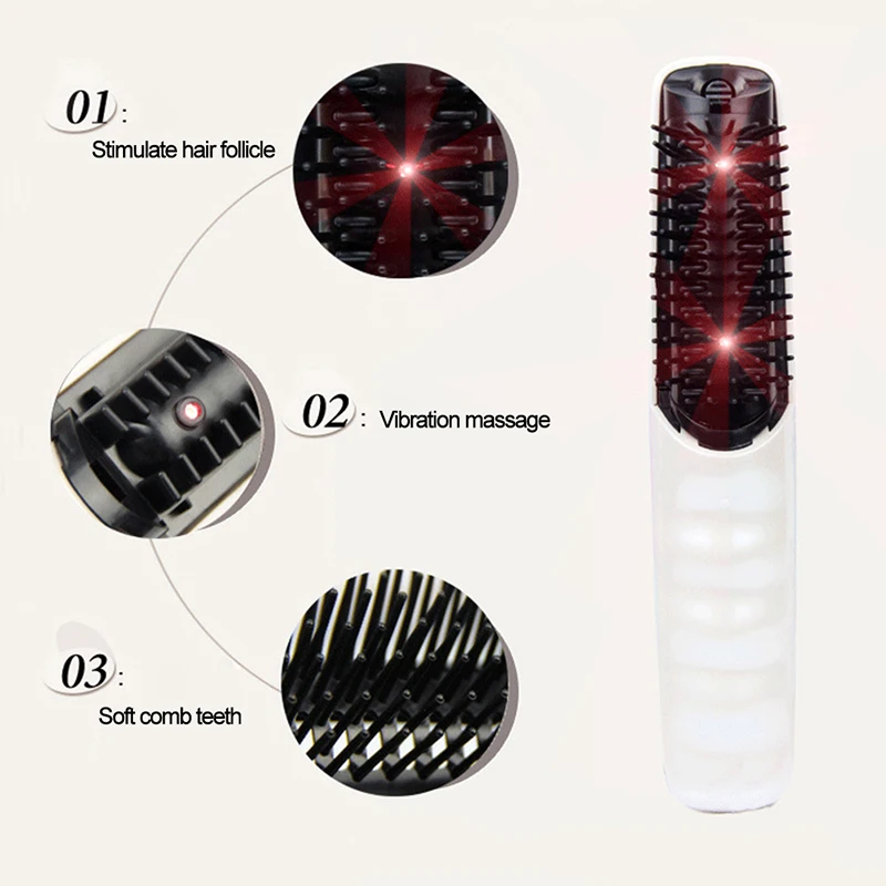 

Drop Ship NEW Electric Infrared Laser Antistatic Anti-Hair Loss Scalp Massage Comb Hair Growth Treatment Brush