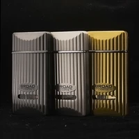 metal windproof creative butane gas turbo inflatable lighter transparent visible gas window cigar tube gadgets for men