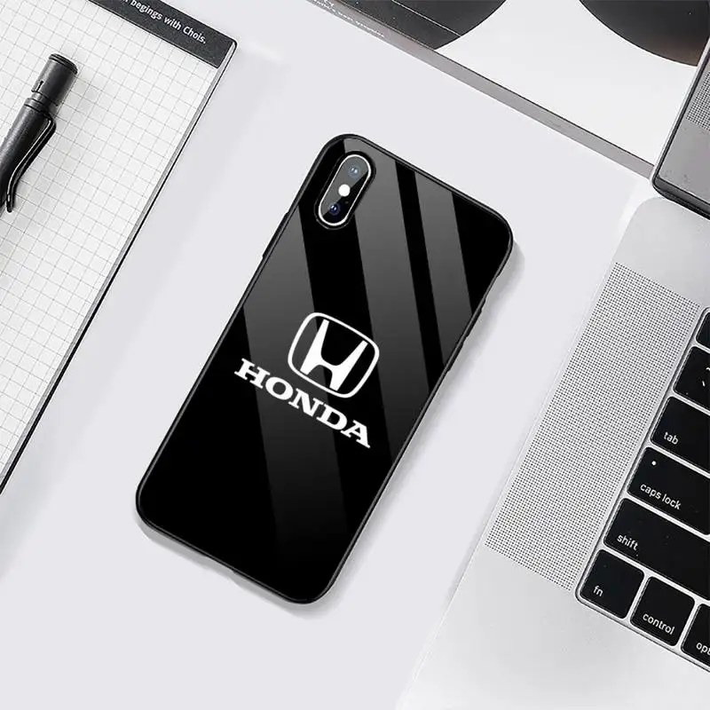 

Car brand for Honda Phone Case Tempered glass For iphone 6 6S 7 8 plus X XS XR 11 12 mini PRO MAX