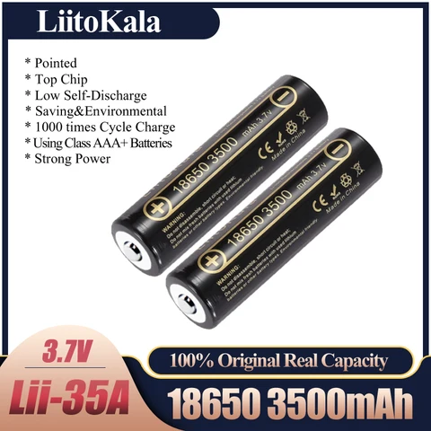 Литиевая батарея Liitokala, 18650, 3500 мАч, 3,7 в