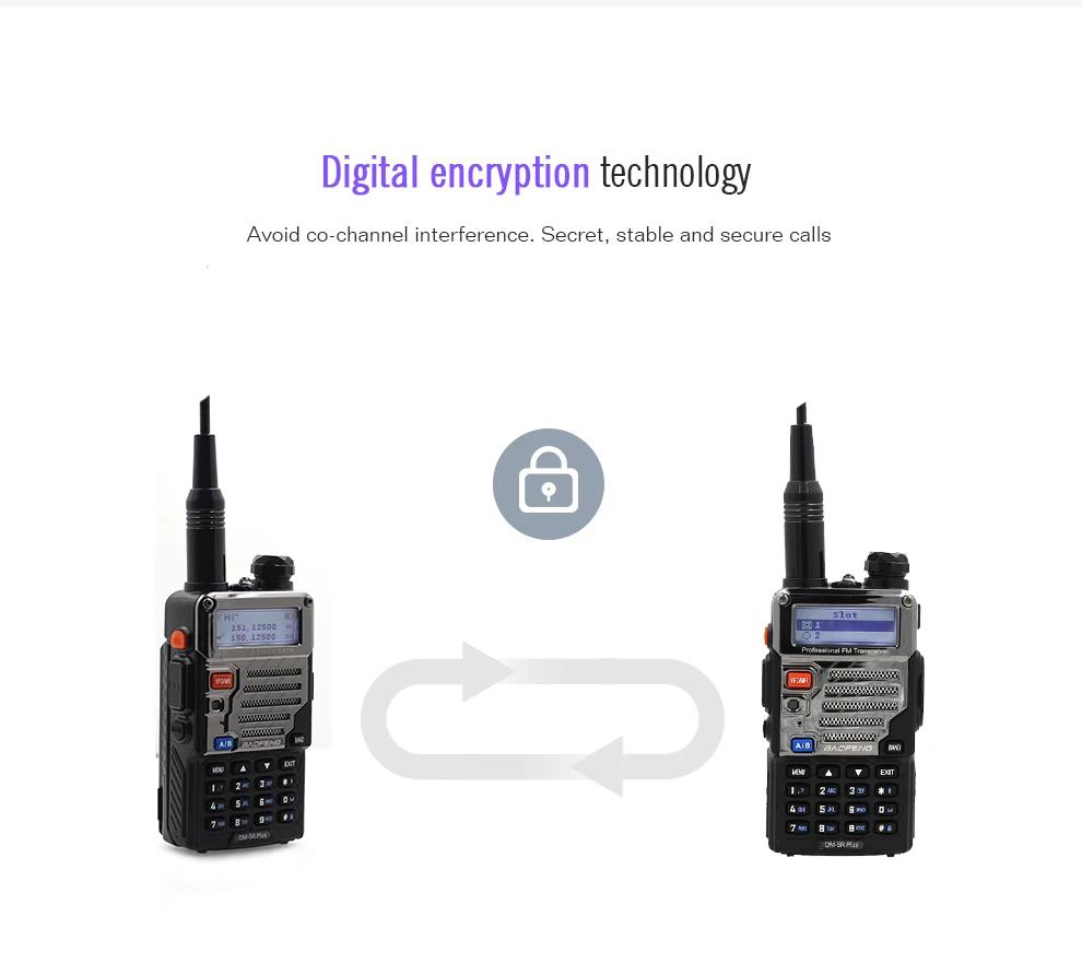 Рация Baofeng DM 5R PLUS VHF 136 174 МГц/UHF:400 480 МГц 3 км 5 2000 мА*ч FM радио|Рации| |